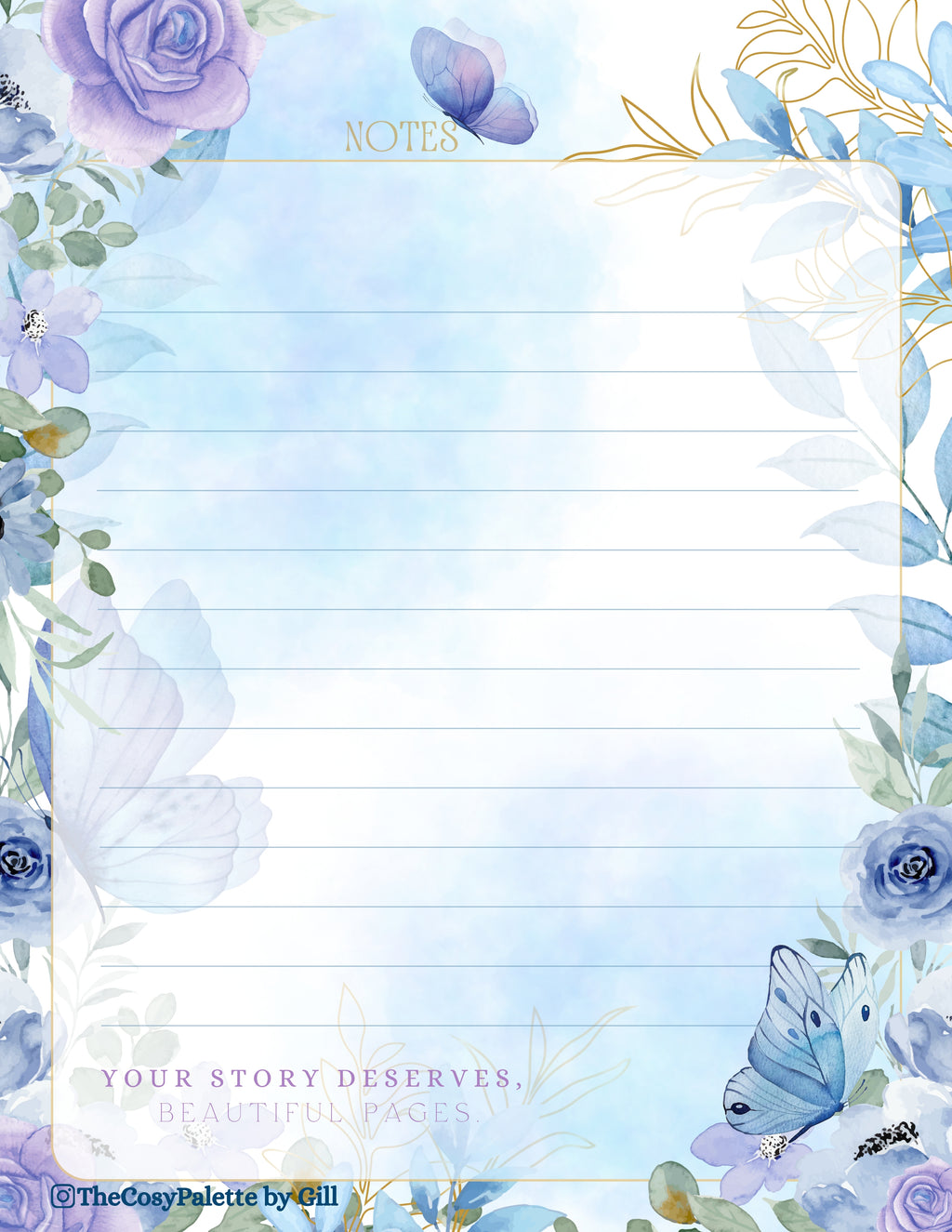 Blue Spring Daily Planner | Printable & Digital Planner Pages | Cozy Floral Planner