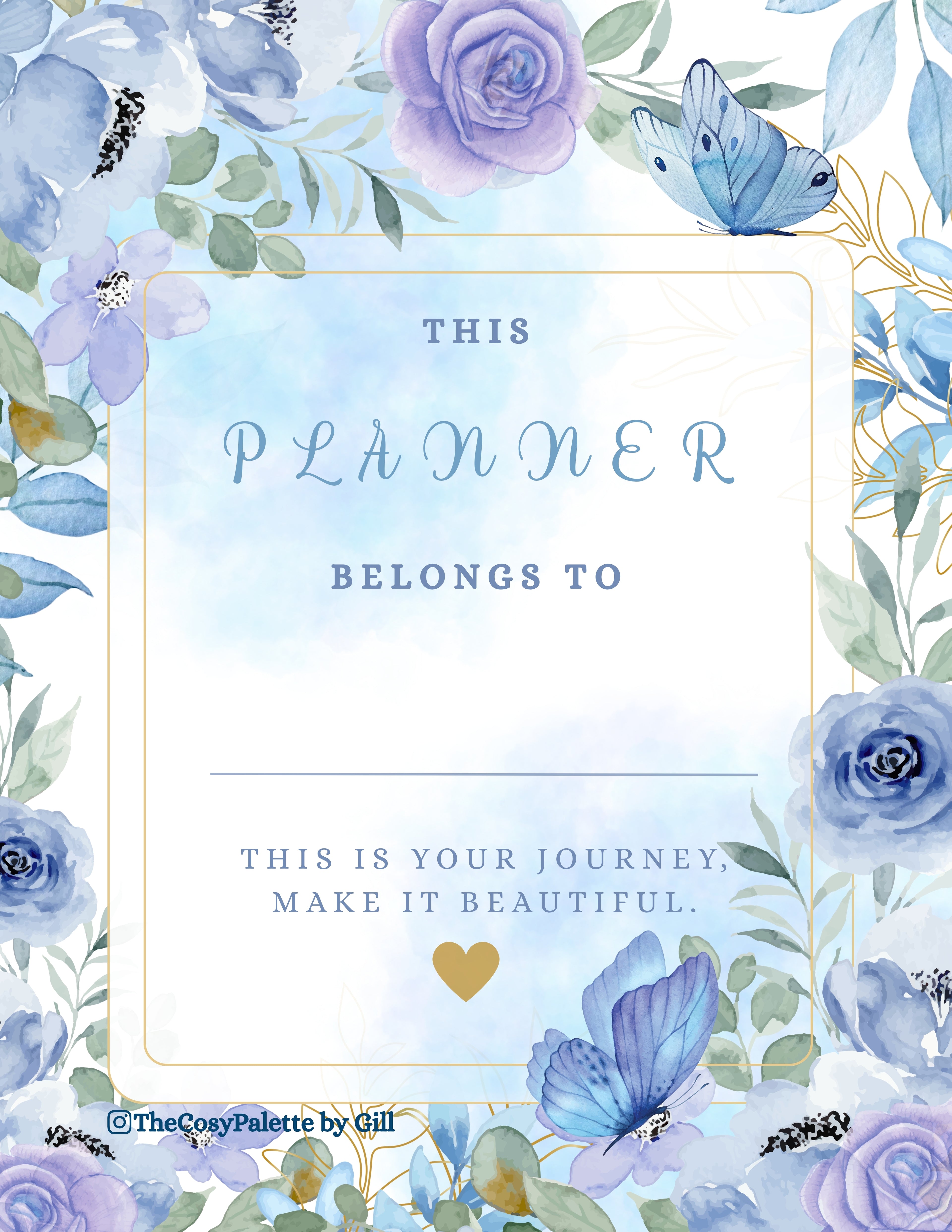 Blue Spring Daily Planner | Printable & Digital Planner Pages | Cozy Floral Planner