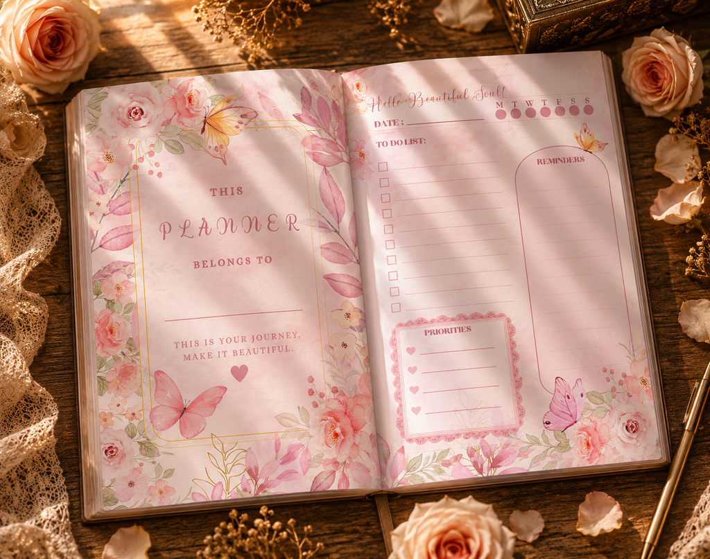 Pink Spring Cozy Planner | Printable & Digital Planner Pages | Floral
