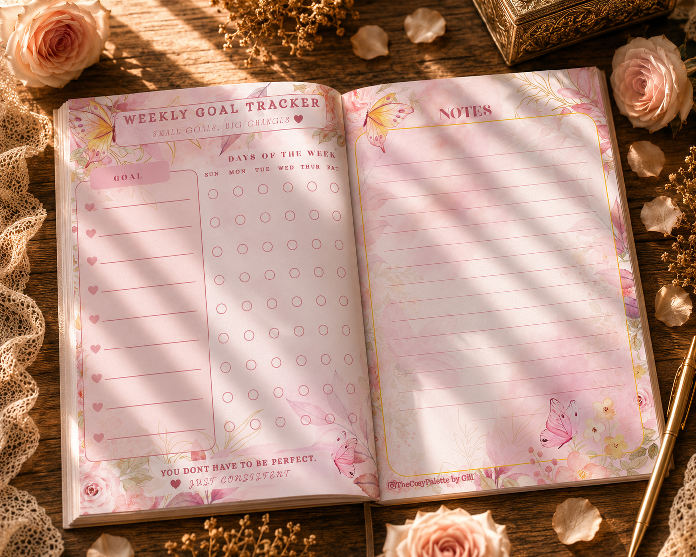 Pink Spring Cozy Planner | Printable & Digital Planner Pages | Floral