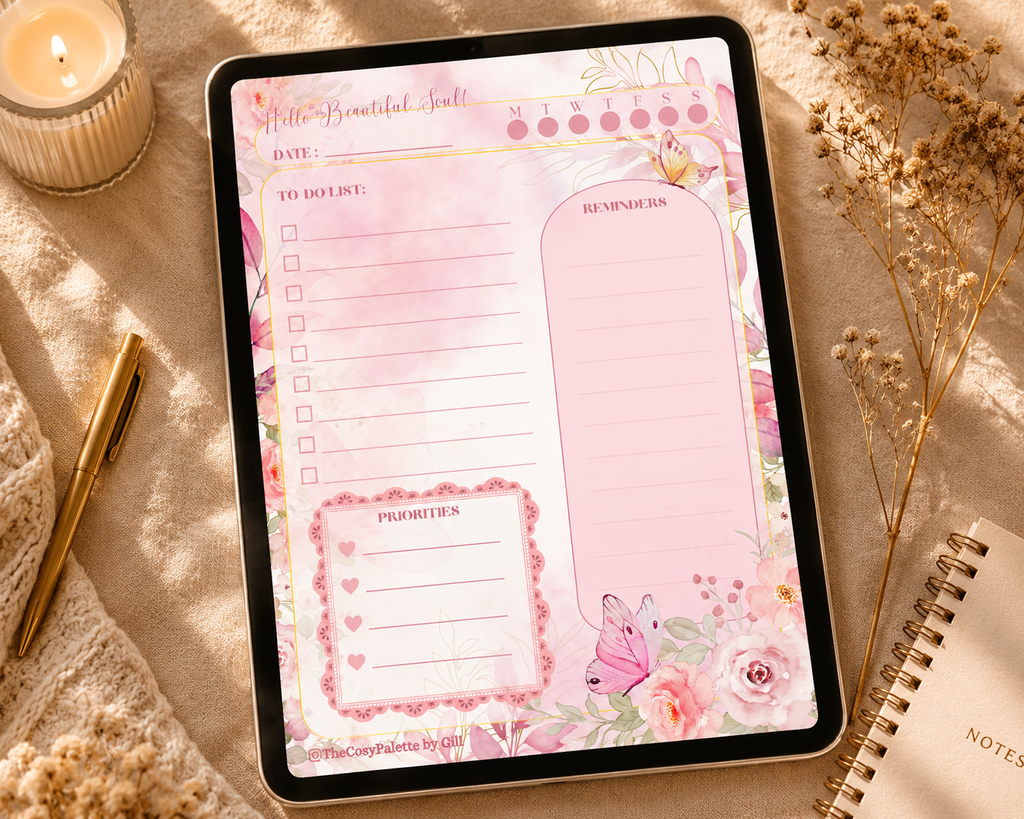 Pink Spring Cozy Planner | Printable & Digital Planner Pages | Floral