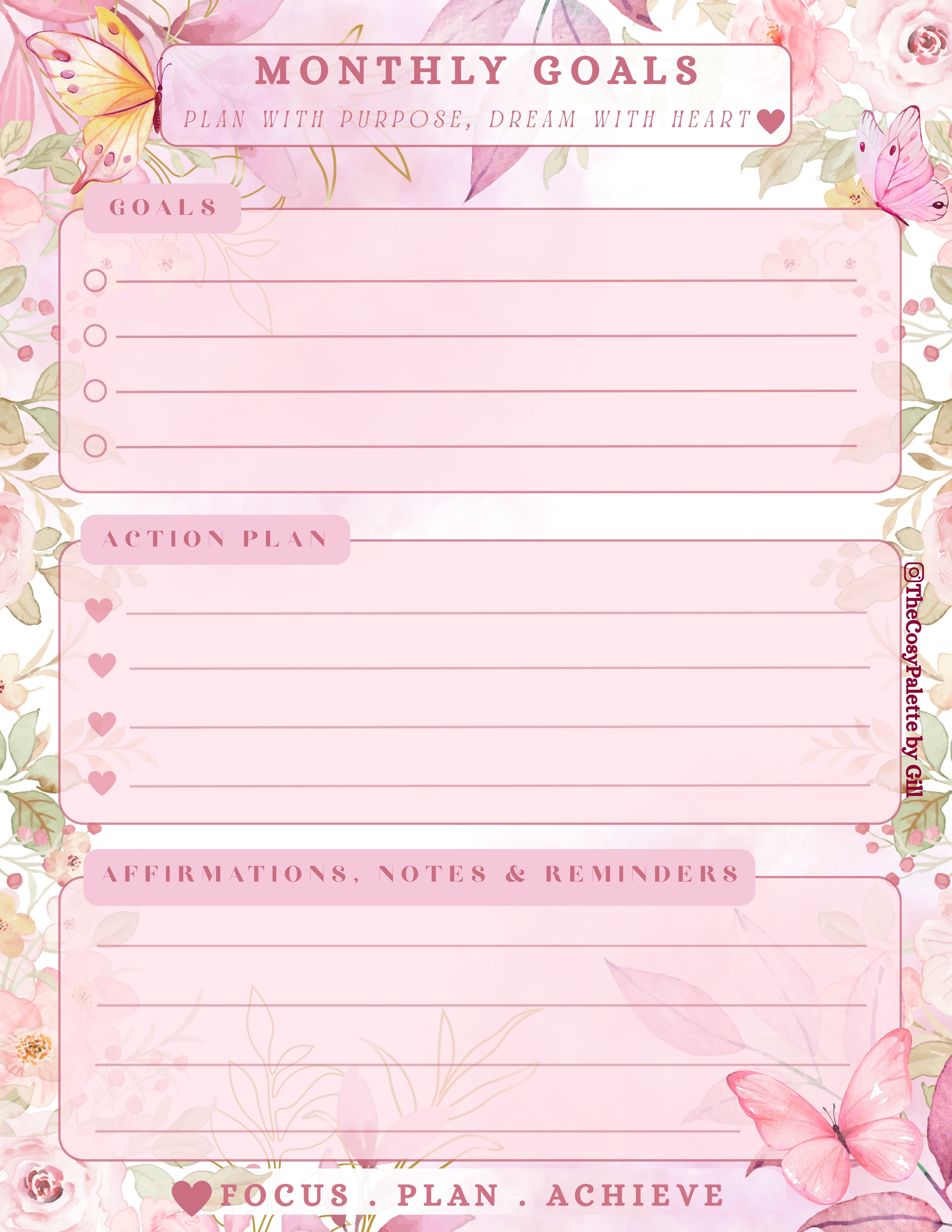 Pink Spring Cozy Planner | Printable & Digital Planner Pages | Floral