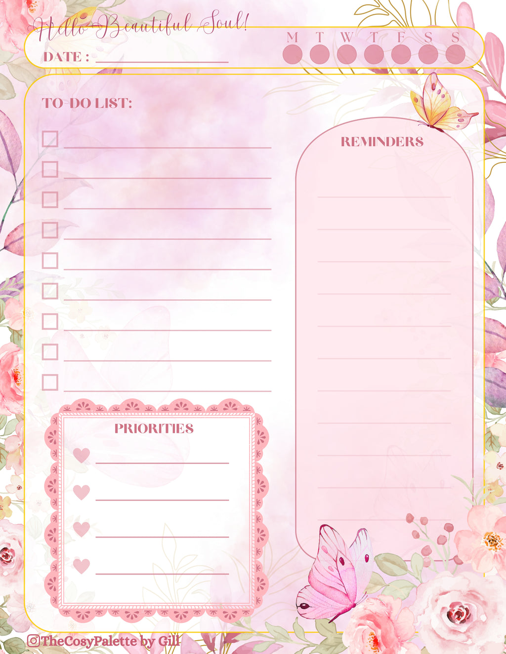 Pink Spring Cozy Planner | Printable & Digital Planner Pages | Floral
